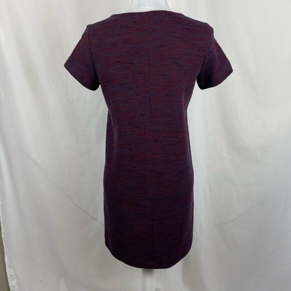 LOFT Maroon Navy Academia Office Career Knit Shift Dress NWOT Size SP - Picture 5 of 12